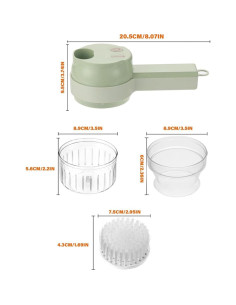 Cortador de Verduras Eléctrico Jocaluyia 4 en 1 Verde 200ml 2
