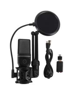 Micrófono USB VBESTLIFE con Iluminación RGB y Soporte 2