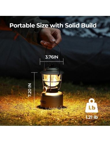 Linterna de Camping BougeRV VL01 Vintage Recargable IPX5