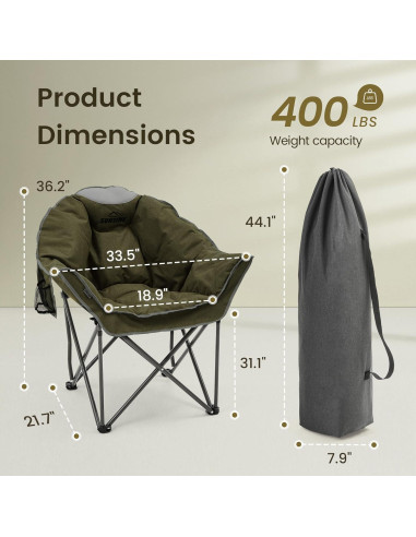 Silla de Camping Acolchada Outdoor Living SUNTIME - 2 Paquete