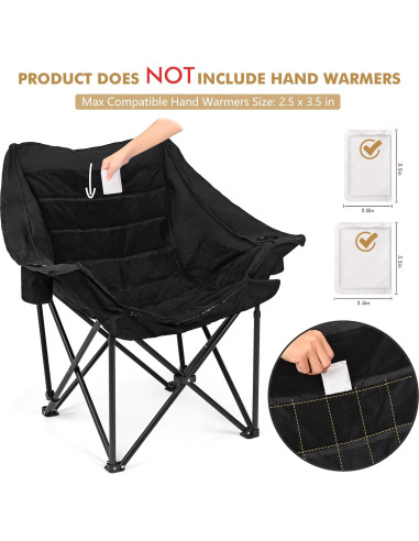 Silla de Camping Calefaccionada Minndudu XL Acolchada 181 kg