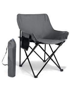 Silla de Camping Plegable Leonyo Gris Alta Resistencia 300 lbs