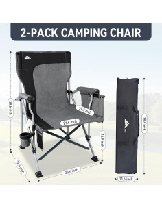Sillas de Camping Plegables Ablazer 2-Pack con Bolsa Térmica 2