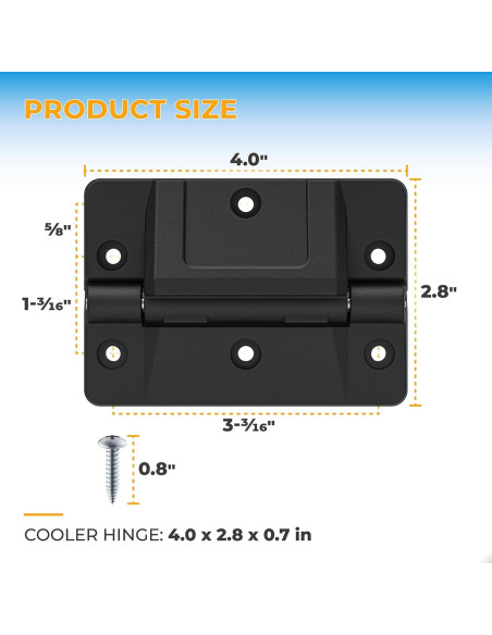Bisagras Mecánicas Sobredimensionadas Pokin para Neveras Igloo 150-165 QT