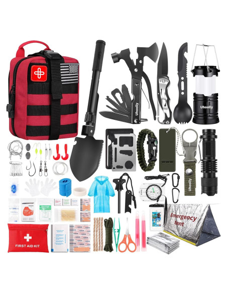 Kit de Supervivencia Uhoolly 252 Piezas con Primeros Auxilios