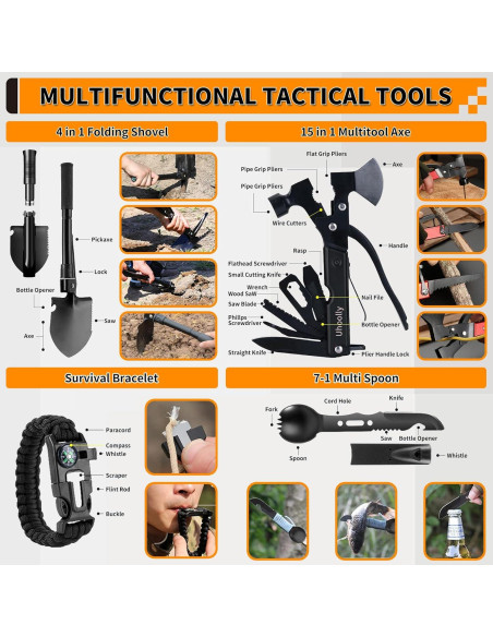 Kit de Supervivencia Uhoolly 252 Piezas con Primeros Auxilios