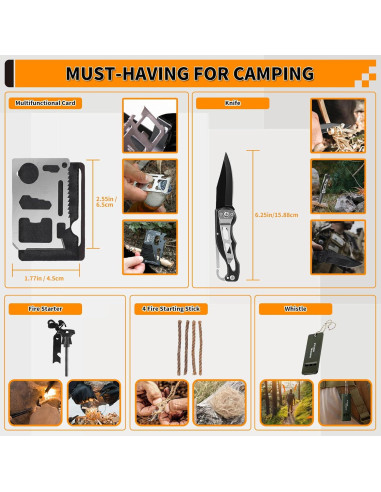 Kit de Supervivencia Uhoolly 252 Piezas con Primeros Auxilios