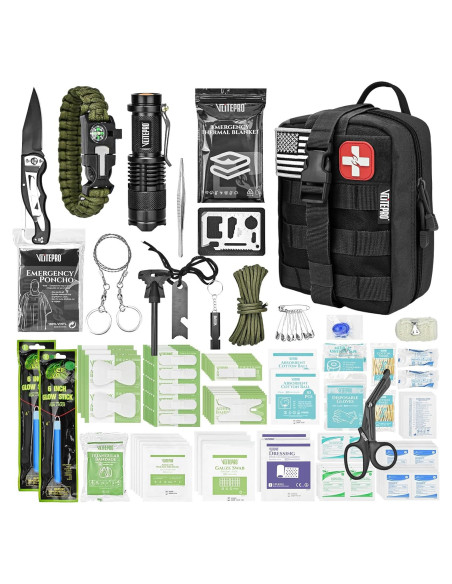 Kit de Primeros Auxilios VLITEPRO 242 Piezas con Bolsa Molle