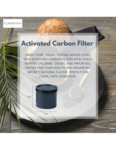 Filtro de Agua de Carbono Nispira para Botellas Lifestraw - 8 Unidades