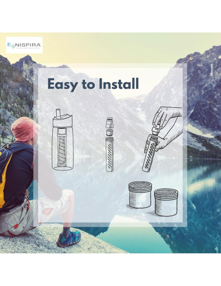 Filtro de Agua de Carbono Nispira para Botellas Lifestraw - 8 Unidades