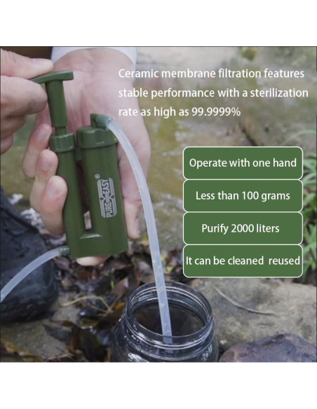 Filtro de Agua Portátil VellyHiker con Membrana RO 0.0001 Micrones