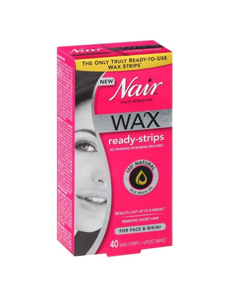 Cera Depilatoria Nair Listones 40 Unidades Cara/Bikini