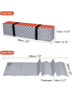 Almohadilla de Dormir PATIKIL Espuma Cerrada 185x55cm Naranja 2