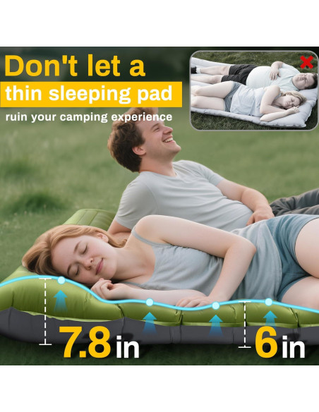 Colchón Inflable Doble Oramoose 15 cm con Almohada y Bomba