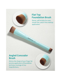 Brocha de Maquillaje Doble Cara EIGSHOW D110B Vegana 18 cm 2