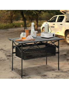 Mesa de Camping Plegable Magshion 54.6x94 cm Negra con Bolsa 2