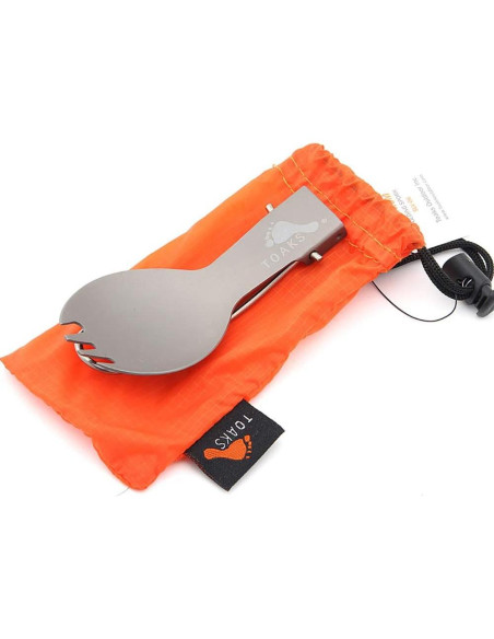 Cuchara tenedor plegable TOAKS de titanio 165mm