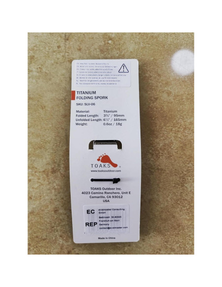 Cuchara tenedor plegable TOAKS de titanio 165mm