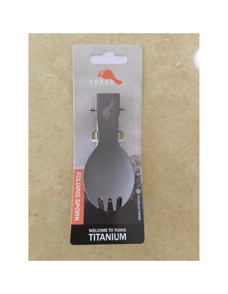 Cuchara tenedor plegable TOAKS de titanio 165mm