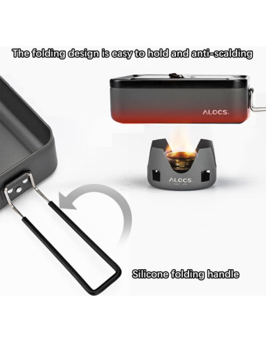 Caja de Almuerzo Bento Alocs de Aluminio para Camping 1.5L