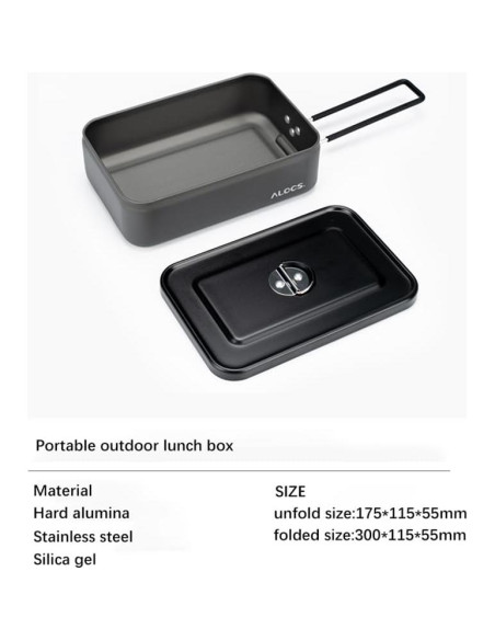 Caja de Almuerzo Bento Alocs de Aluminio para Camping 1.5L