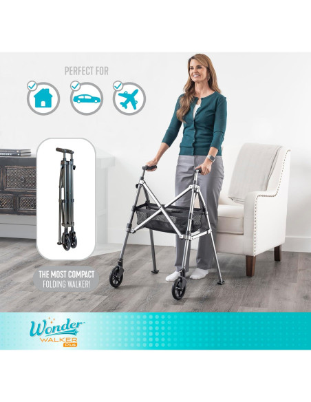 Andador Plegable Wonder Walker Plus Corto 3.18kg para Adultos