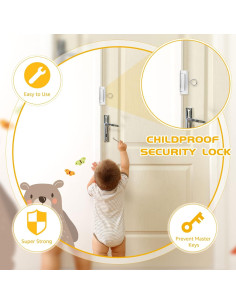 Cerradura de Seguridad Mousike 4" Plata 4Pack Refuerzo 2