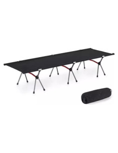 Cama Plegable para Acampar WDFYJ 190x65cm Soporta 136kg Negra