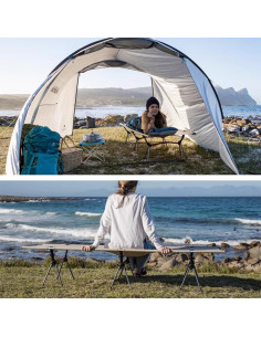 Cama Plegable para Acampar WDFYJ 190x65cm Soporta 136kg Negra 2