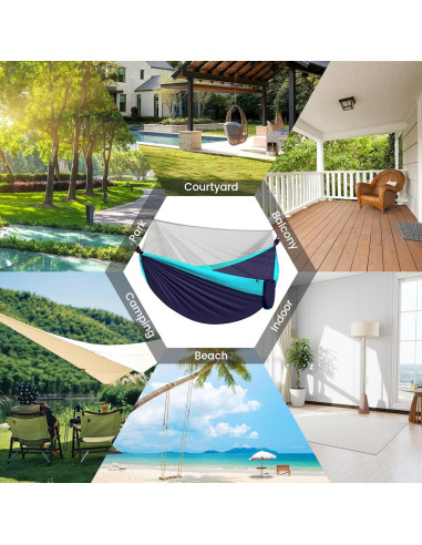 Hamaca Doble Portátil TOPCHANCES con Red Antimosquitos 272kg