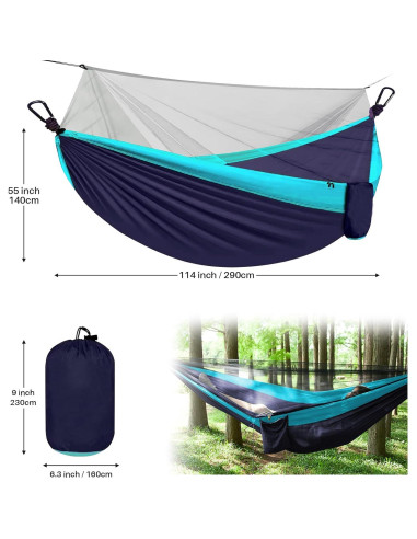 Hamaca Doble Portátil TOPCHANCES con Red Antimosquitos 272kg