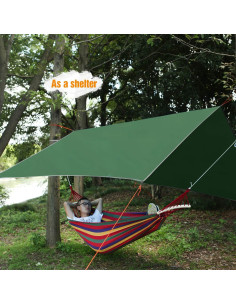 Lona de Lluvia Impermeable REDCAMP 3.05x3.05m Verde 2