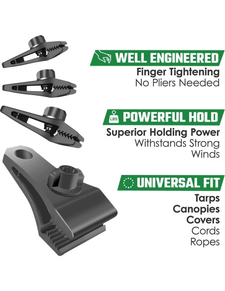 Clips Grandes para Lonas HLOGREE 40 Pcs Alta Resistencia