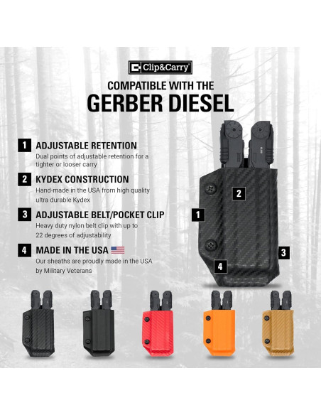 Funda Kydex para Multiherramienta Gerber Diesel Clip & Carry