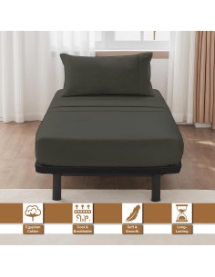 Juego de Sábanas para Cuna ARlinen 4 Pzs Algodón Egipcio Gris 2