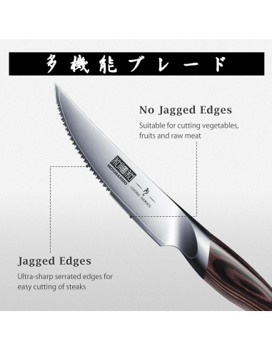 Juego de cuchillos para carne HOSHANHO 6 piezas acero al carbono