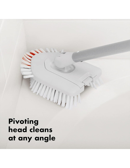 Cepillo Extensible OXO para Baño y Azulejos 66-106 cm Naranja