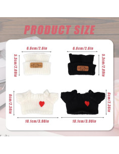 Conjunto de Ropa para Muñecas SAVITA - 2 Atuendos Blancos y Negros 2