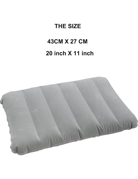 2 Almohadas Inflables Ultraligeras Dogxiong para Camping Gris 2 Almohadas Inflables Ultraligeras Dogxiong para Camping Gris