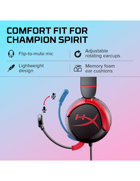 Auriculares con Cable HyperX Cloud Mini para Gaming - Negro/Rojo