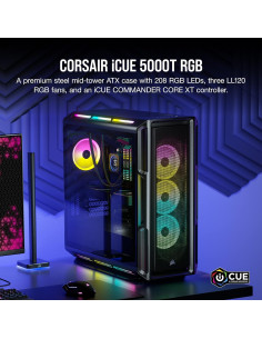 Caja de PC Corsair iCUE 5000T RGB ATX 208 LEDs 3 Ventiladores 2