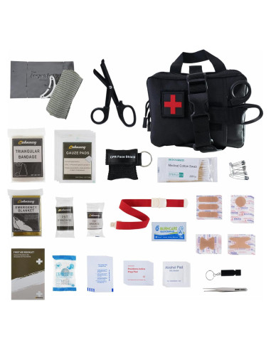 Kit de Primeros Auxilios IFAK Soknazq, 18x14x6 cm, Negro