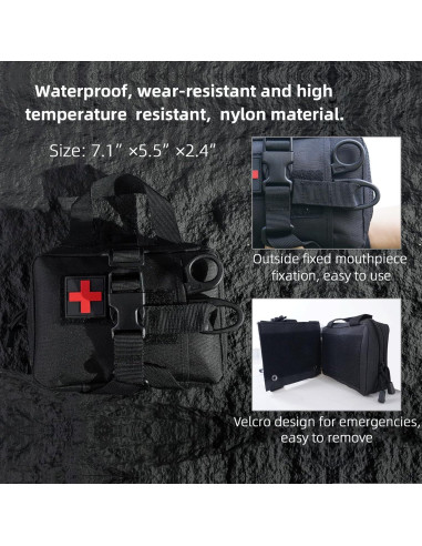 Kit de Primeros Auxilios IFAK Soknazq, 18x14x6 cm, Negro