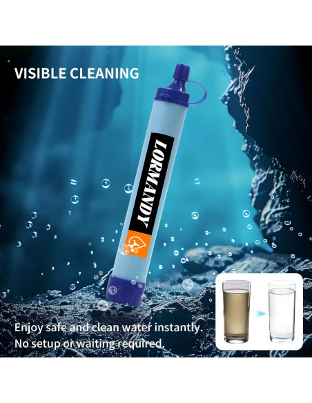 Filtro de Agua Portátil Lormandy S3, Purificación 0.1 Micrones