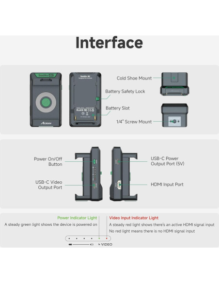 Accsoon SeeMo 4K Adaptador HDMI para Android 8 o Posterior