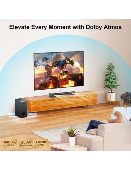 Barra de Sonido Hiwill HiElite A21 2.1CH Dolby Atmos 200W