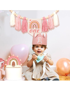 Guirnalda de Borlas de Perlas de Madera Rosa HODIHIWI 2