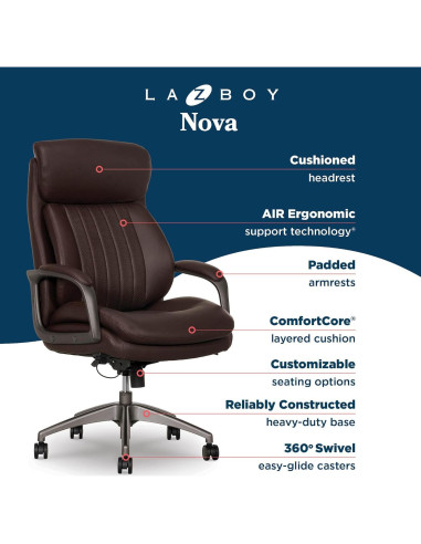 Silla de Oficina Ejecutiva La-Z-Boy Nova, Soporte Ergonómico AIR