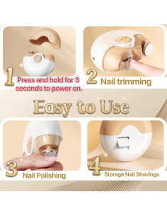 Cortauñas Eléctrico 2 en 1 LEOVITA Negro con Doble Velocidad 2