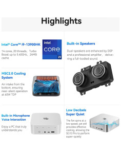Beelink Mini PC SEi13 Pro Intel i9-13900HK 32GB RAM 1TB SSD 2